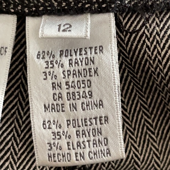 Vintage wide leg herringbone short cropped pants culottes - Picture 8 of 11